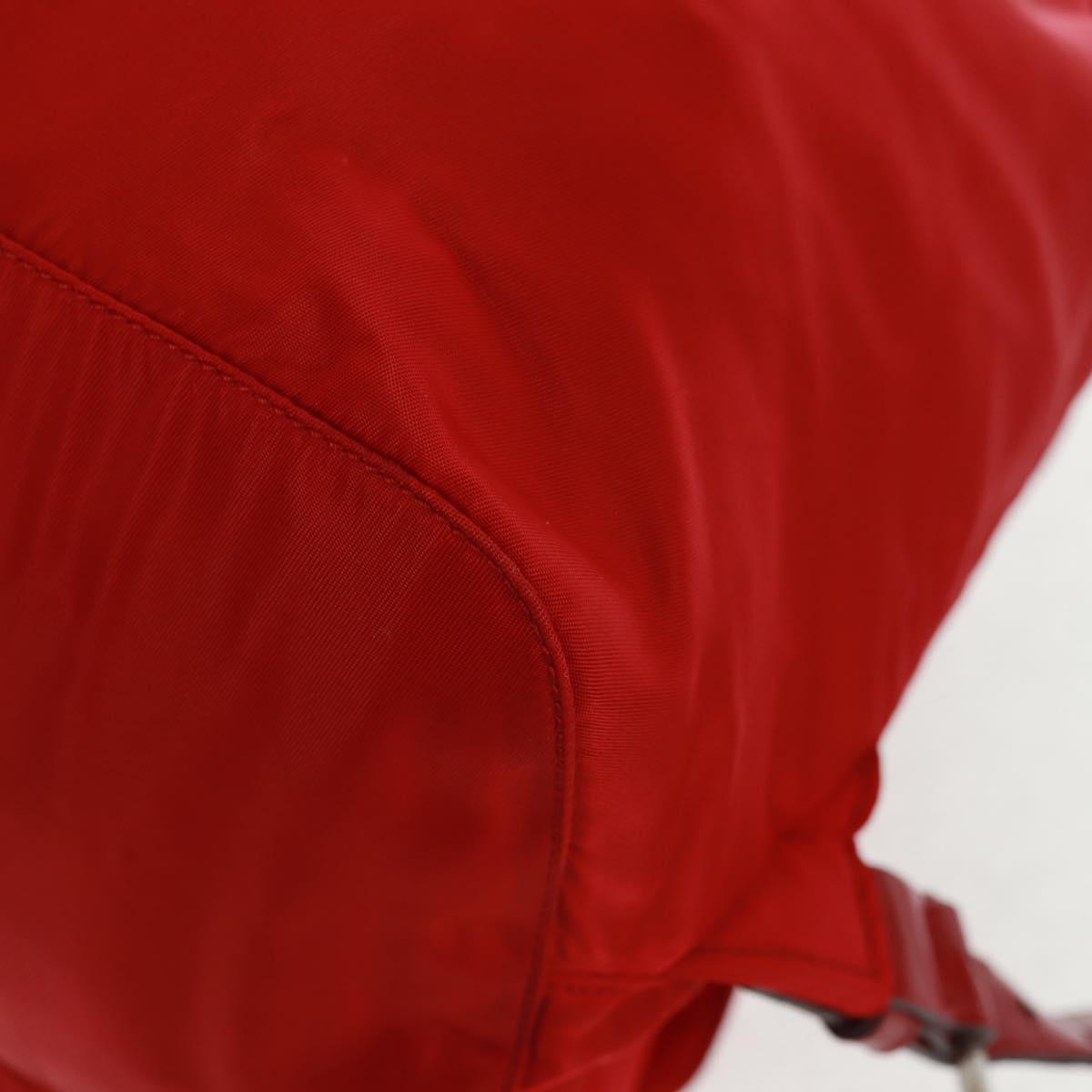 PRADA Backpack Nylon Red Silver Auth 160522