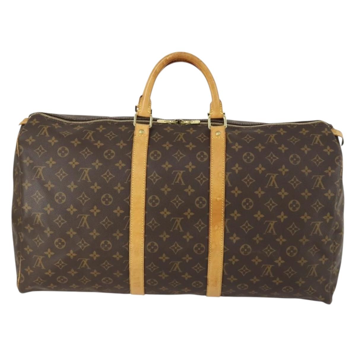 LOUIS VUITTON Monogram Keepall 55 Boston Bag M41424 LV Auth 160532