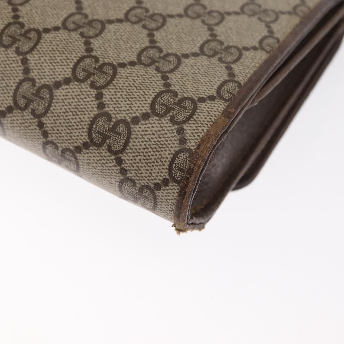 GUCCI GG Supreme Shoulder Bag PVC Beige Gold 904 02 050 Auth 160557