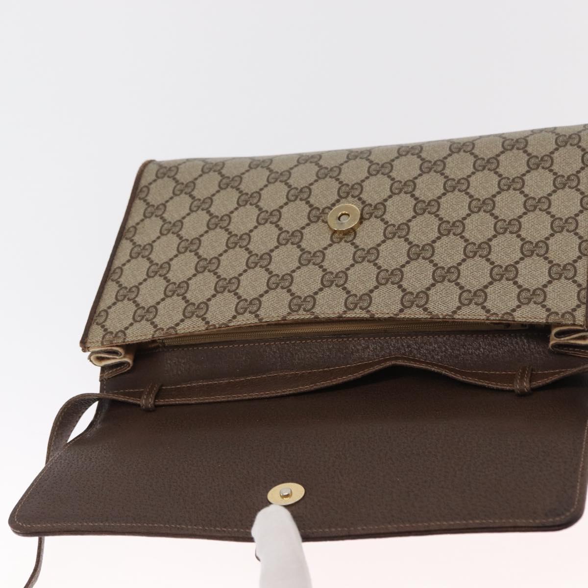 GUCCI GG Supreme Shoulder Bag PVC Beige Gold 904 02 050 Auth 160557