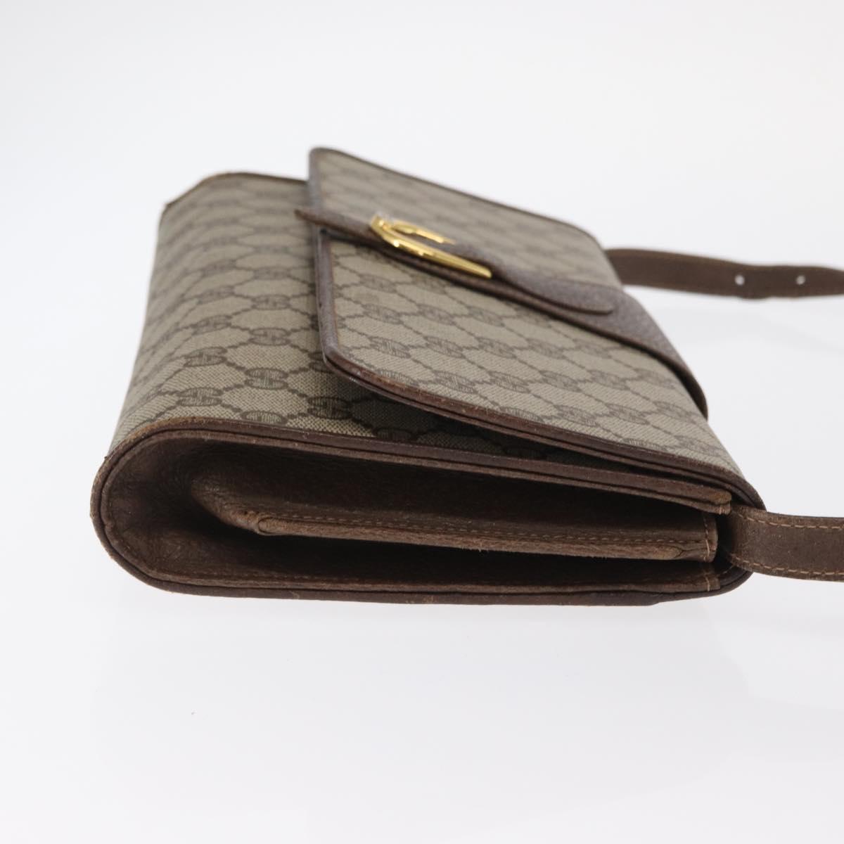 GUCCI GG Supreme Shoulder Bag PVC Beige Gold 904 02 050 Auth 160557