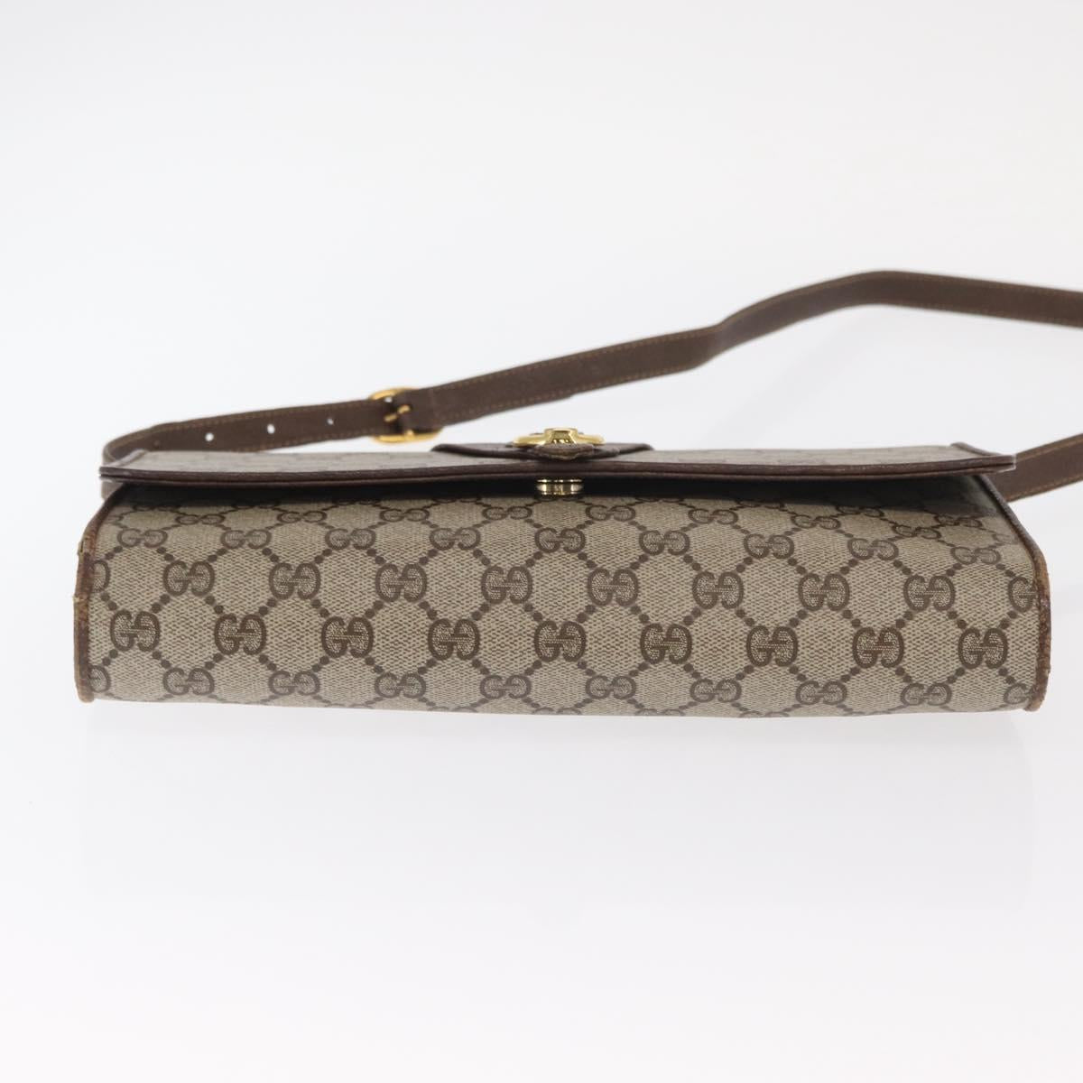 GUCCI GG Supreme Shoulder Bag PVC Beige Gold 904 02 050 Auth 160557