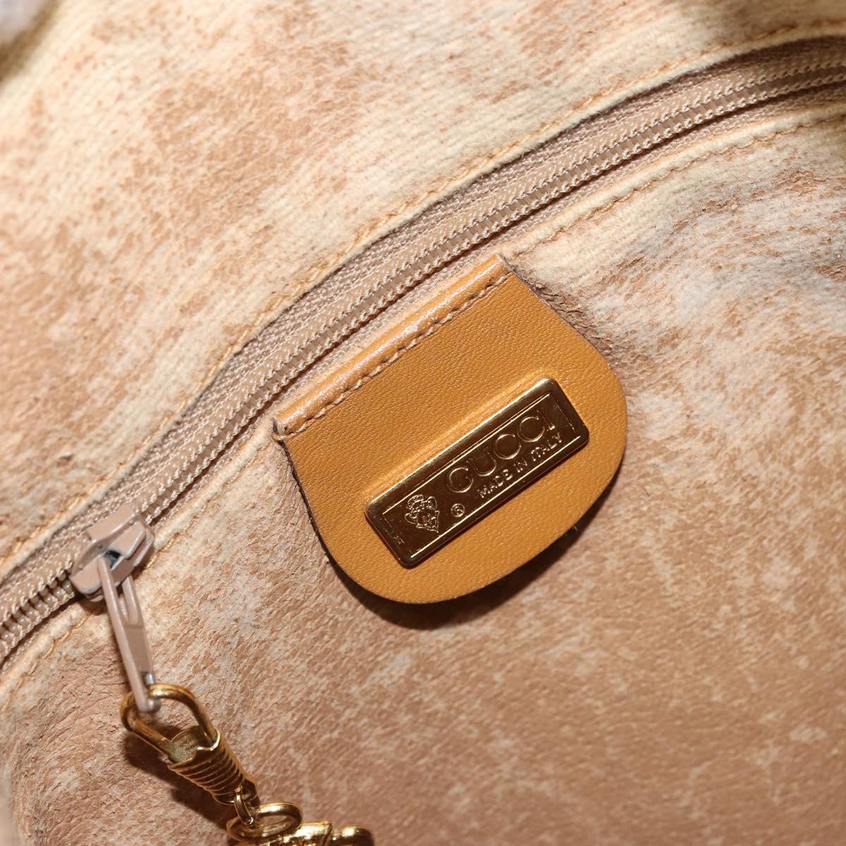 GUCCI Micro GG Supreme Shoulder Bag PVC Beige Gold Auth 160561