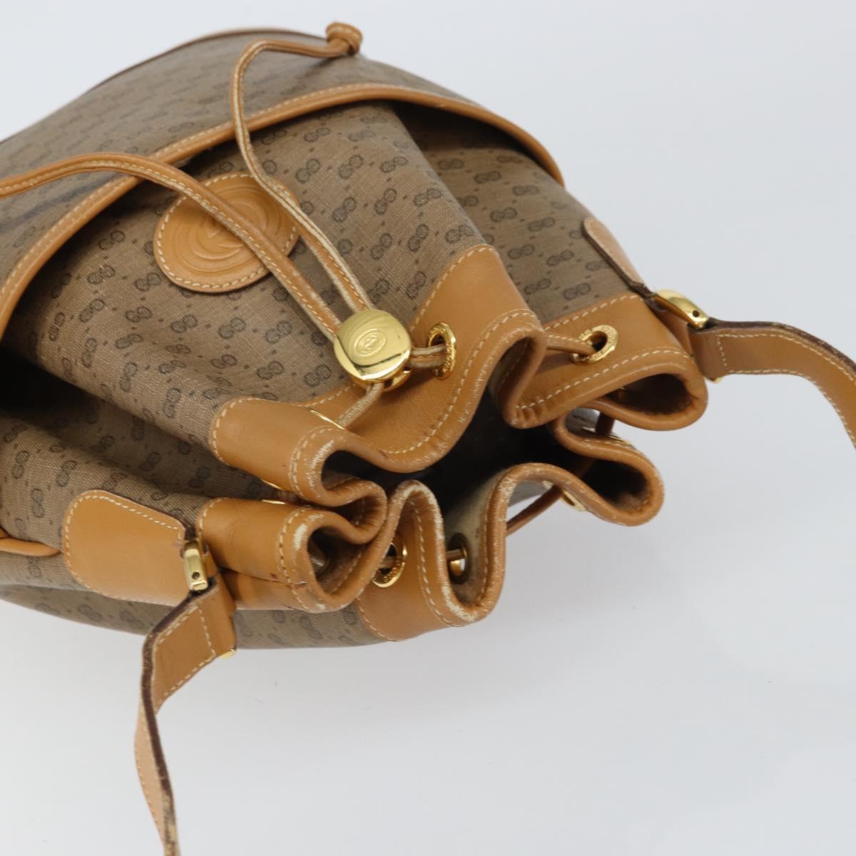 GUCCI Micro GG Supreme Shoulder Bag PVC Beige Gold Auth 160561