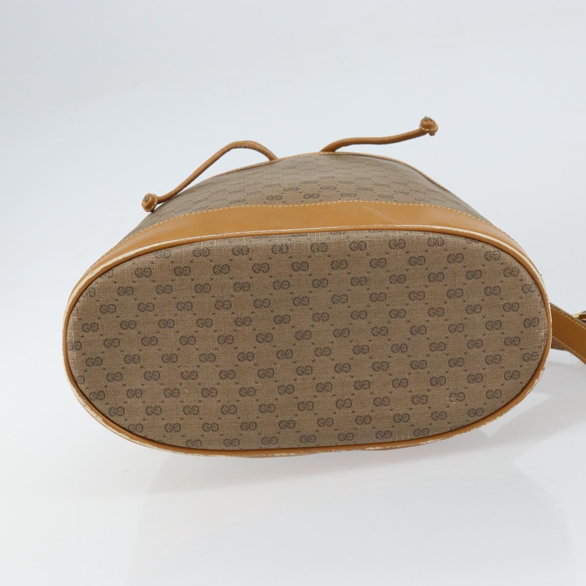 GUCCI Micro GG Supreme Shoulder Bag PVC Beige Gold Auth 160561