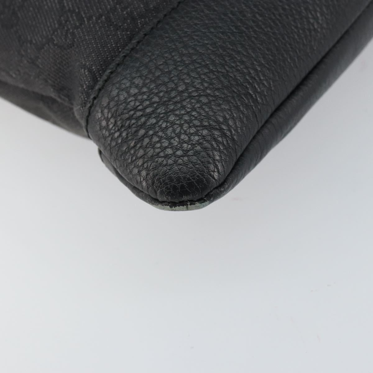 GUCCI GG Canvas Shoulder Bag Black Silver 374411 Auth 160564