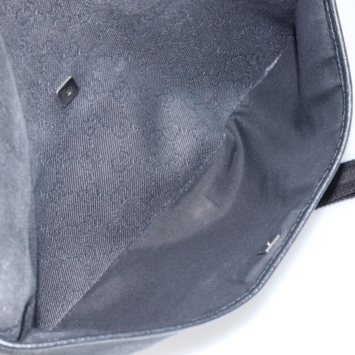 GUCCI GG Canvas Shoulder Bag Black Silver 374411 Auth 160564