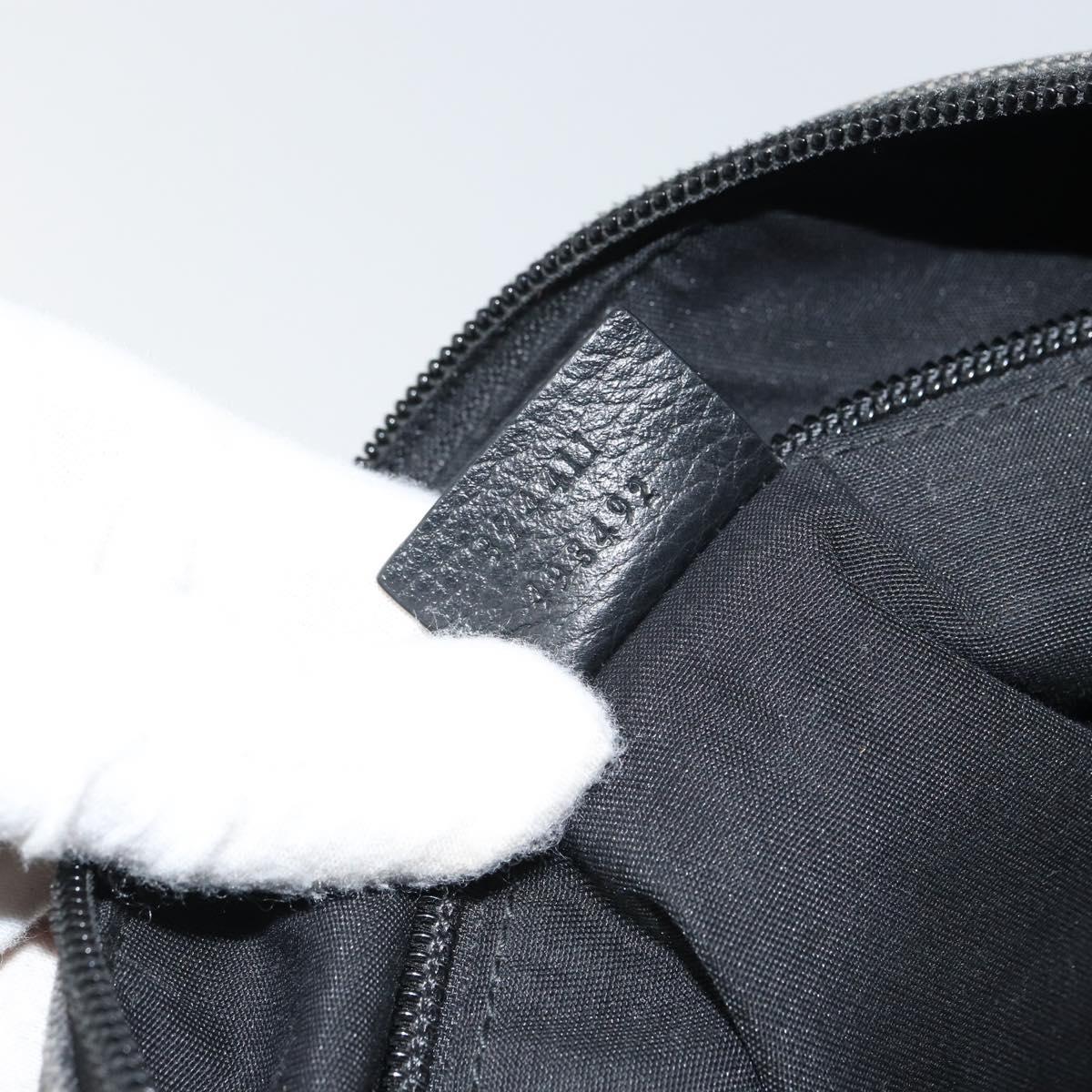 GUCCI GG Canvas Shoulder Bag Black Silver 374411 Auth 160564