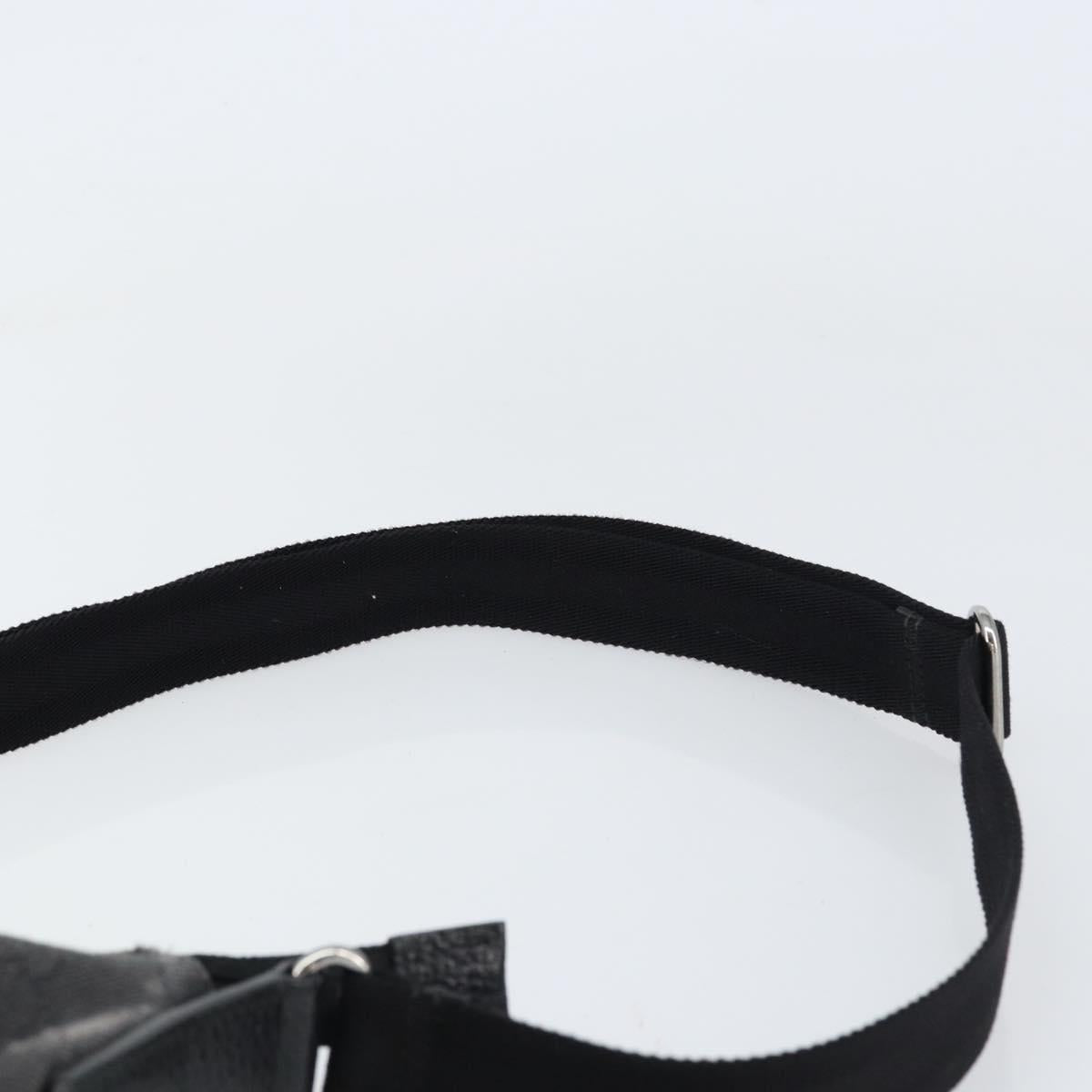 GUCCI GG Canvas Shoulder Bag Black Silver 374411 Auth 160564
