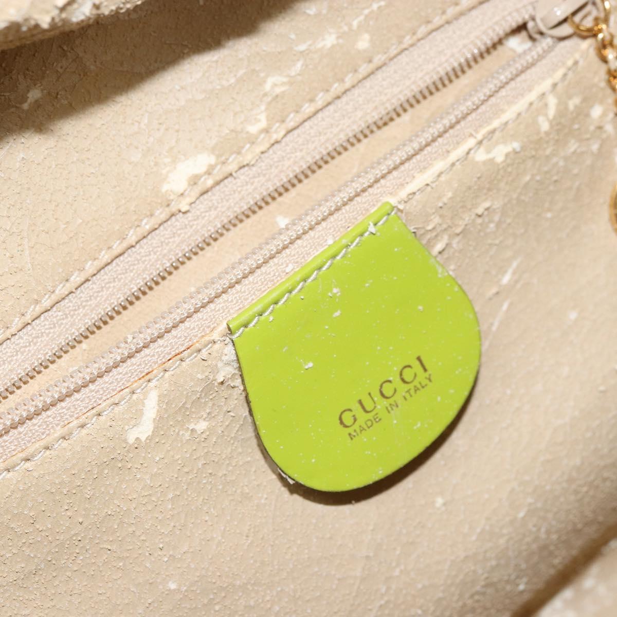 GUCCI Bamboo Hand Bag Enamel 2way Green Gold 000 2040 0323 Auth 160576