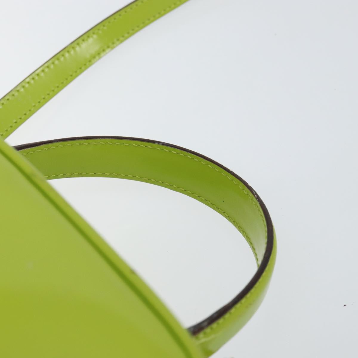 GUCCI Bamboo Hand Bag Enamel 2way Green Gold 000 2040 0323 Auth 160576