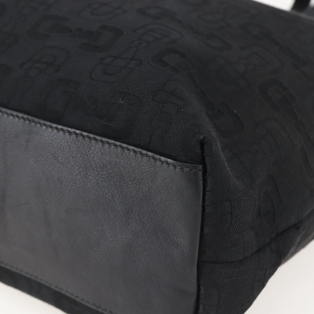 GUCCI Tote Bag Canvas Outlet Black Gold 238696 Auth 160577