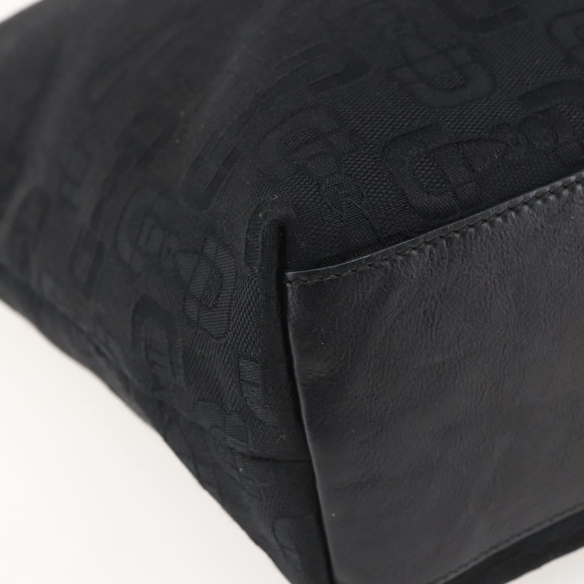GUCCI Tote Bag Canvas Outlet Black Gold 238696 Auth 160577