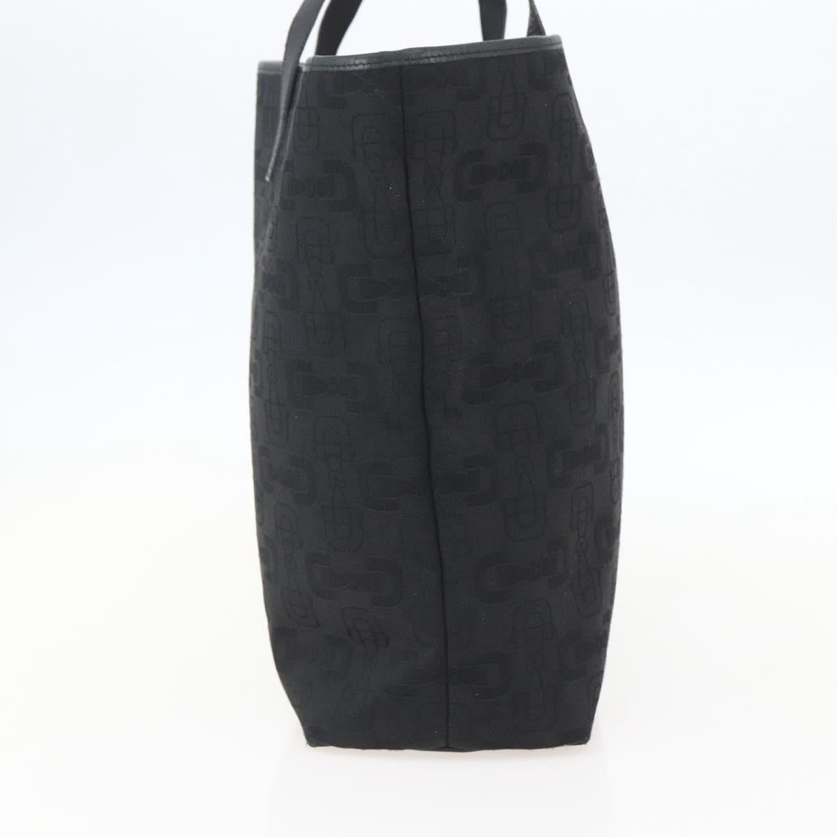 GUCCI Tote Bag Canvas Outlet Black Gold 238696 Auth 160577