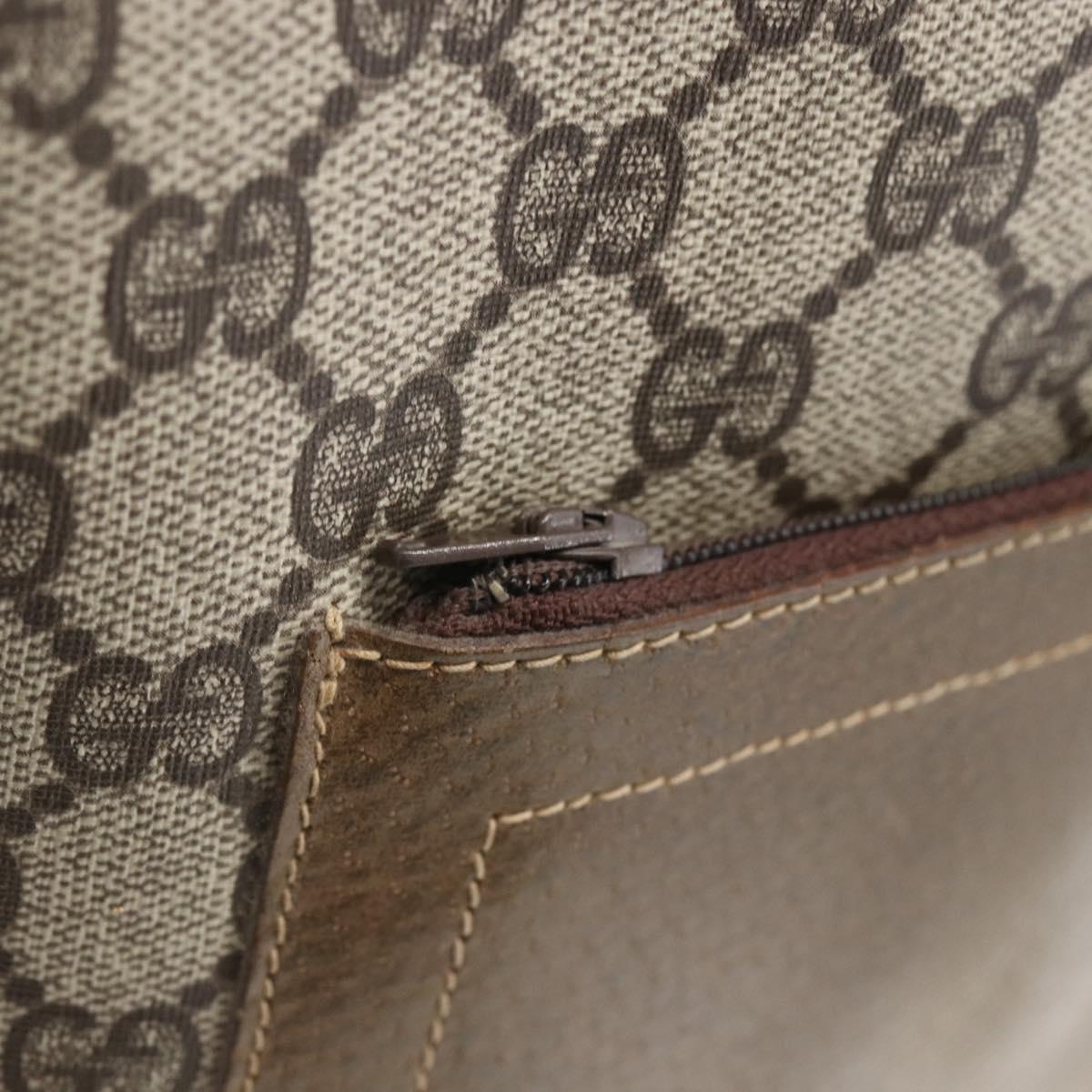 GUCCI GG Supreme Web Sherry Line Tote Bag PVC Beige Red Auth 160581