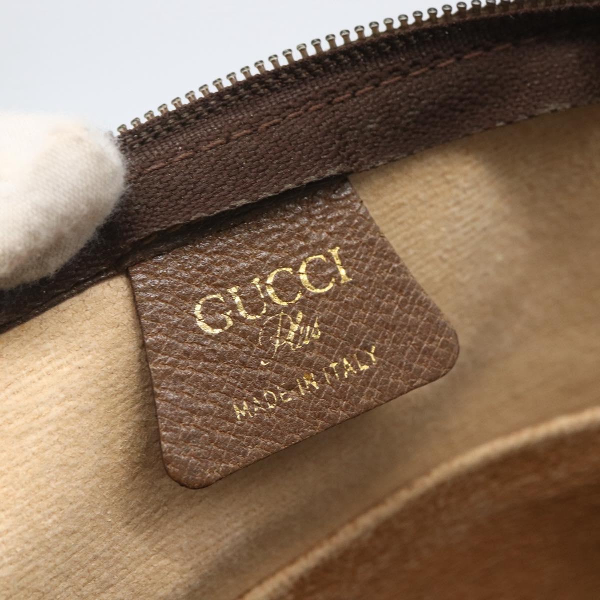 GUCCI GG Plus Supreme Web Sherry Line Tote Bag PVC Beige Gold Auth 160582