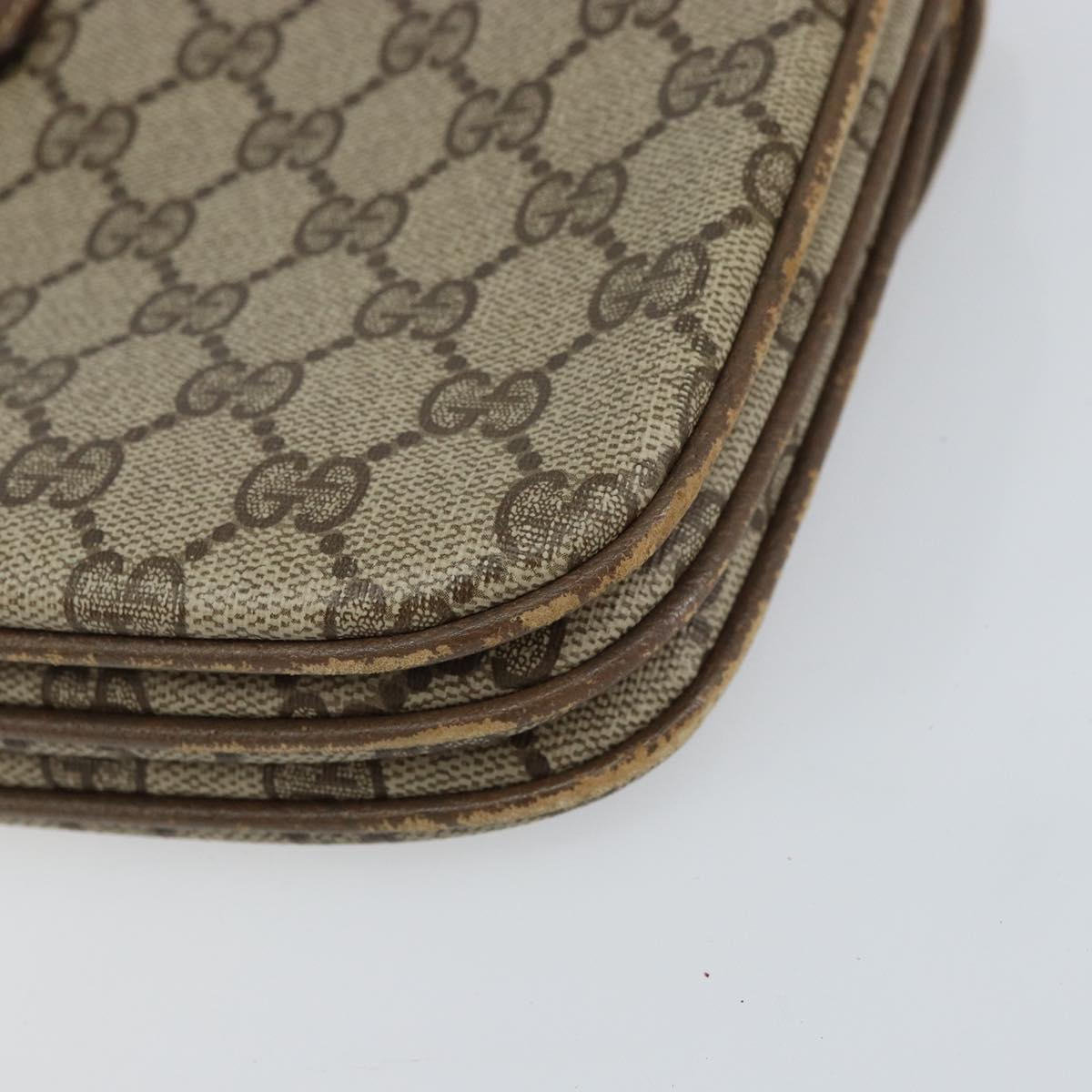 GUCCI GG Supreme Clutch Bag PVC Beige Gold 004 106 0024 Auth 160587