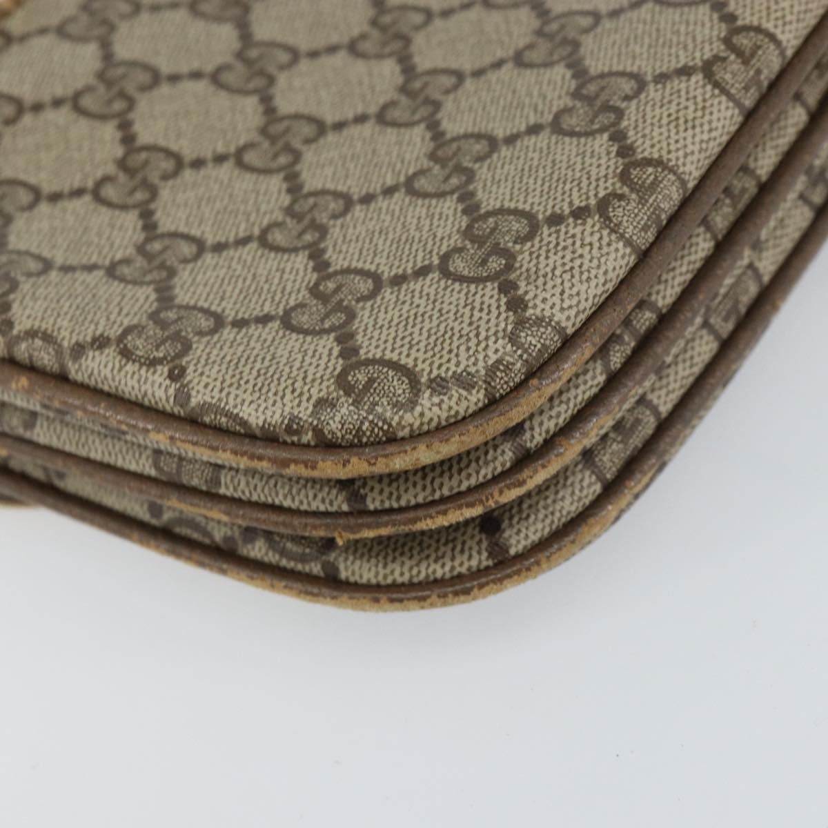 GUCCI GG Supreme Clutch Bag PVC Beige Gold 004 106 0024 Auth 160587