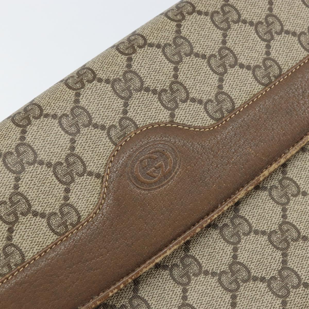 GUCCI GG Supreme Clutch Bag PVC Beige Gold 004 106 0024 Auth 160587