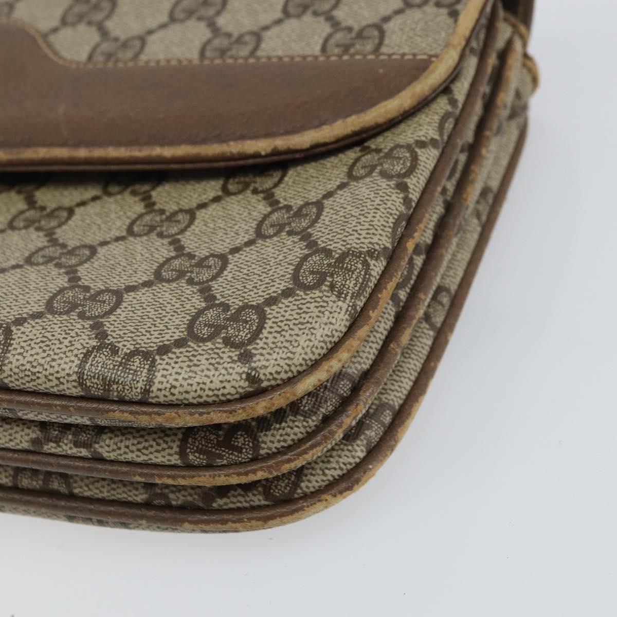 GUCCI GG Supreme Clutch Bag PVC Beige Gold 004 106 0024 Auth 160587