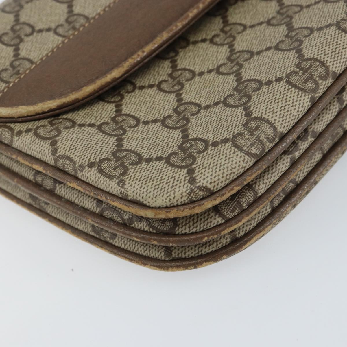 GUCCI GG Supreme Clutch Bag PVC Beige Gold 004 106 0024 Auth 160587