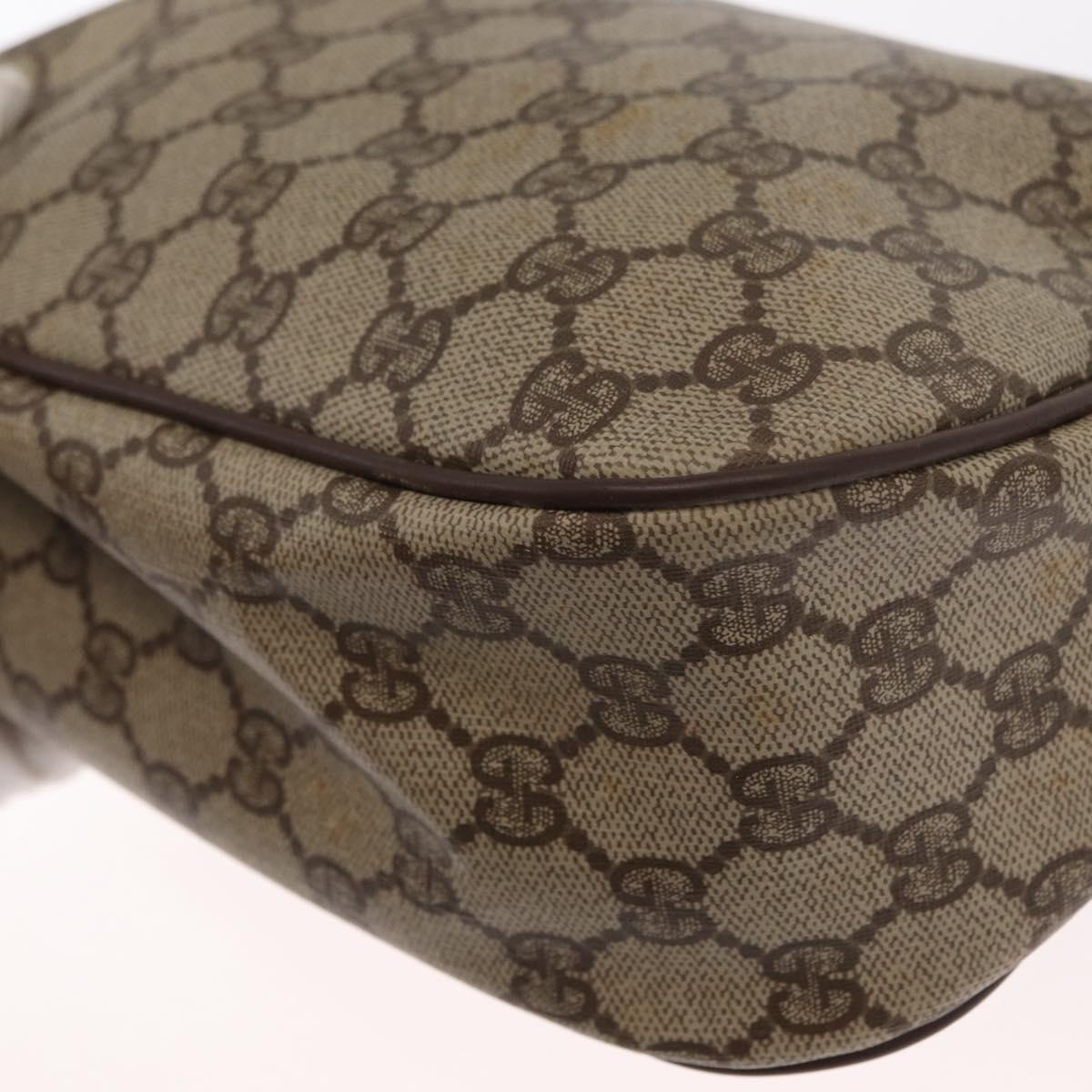 GUCCI GG Supreme Web Sherry Line Bag PVC Beige Gold 001 904 2032 Auth 160592