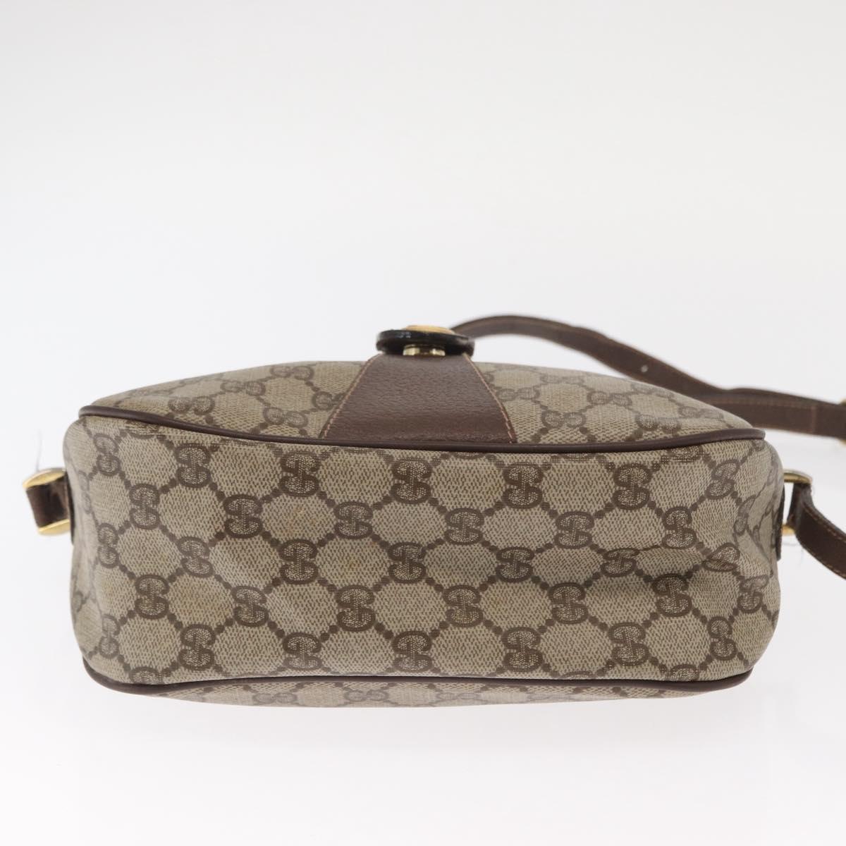 GUCCI GG Supreme Web Sherry Line Bag PVC Beige Gold 001 904 2032 Auth 160592