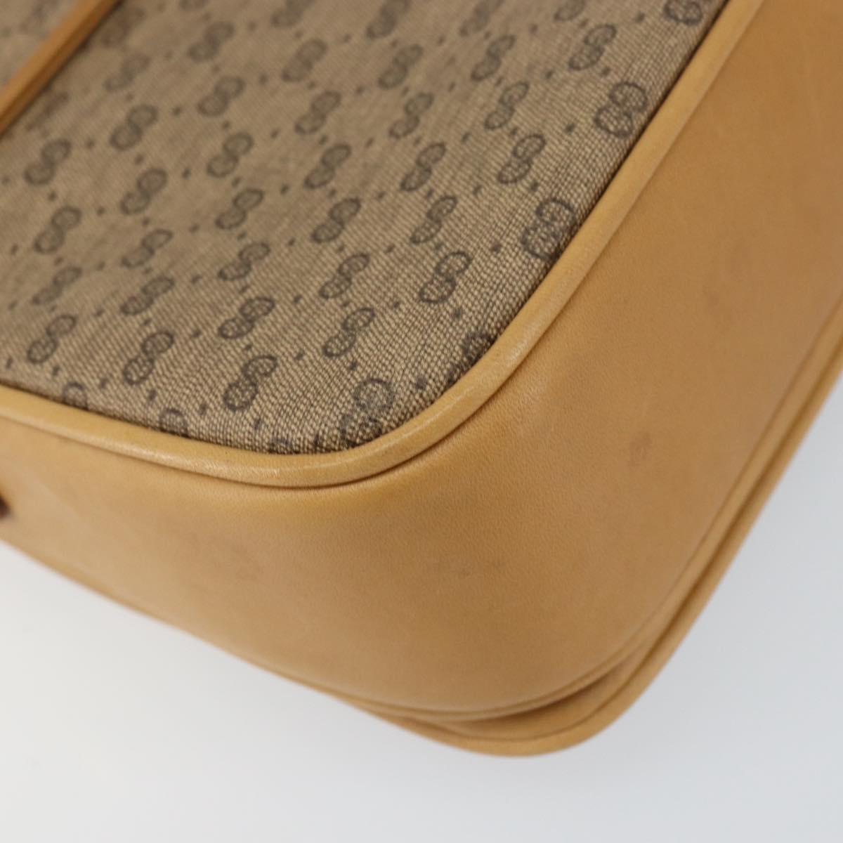 GUCCI Micro GG Supreme Shoulder Bag PVC Beige Gold Auth 160593