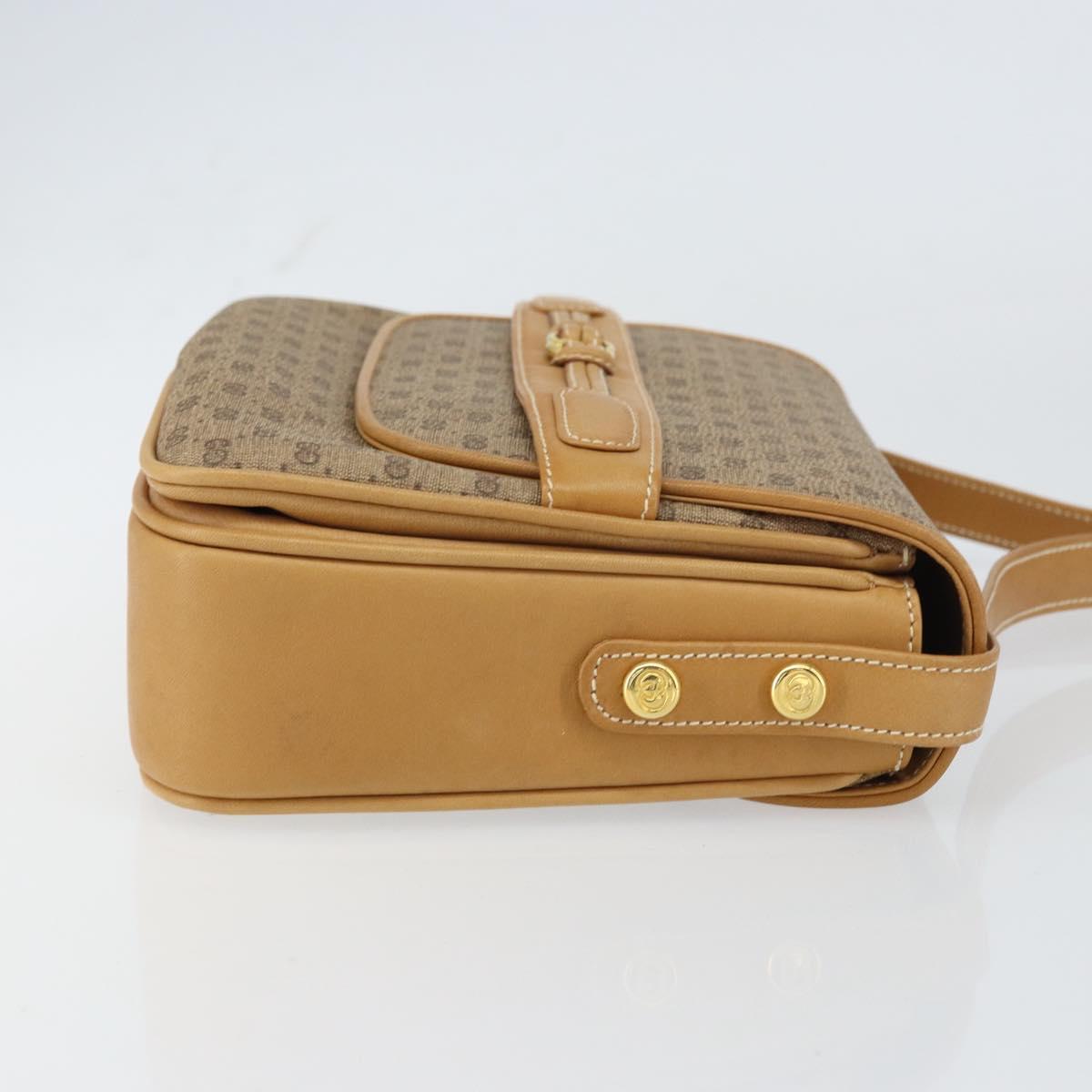 GUCCI Micro GG Supreme Shoulder Bag PVC Beige Gold Auth 160593