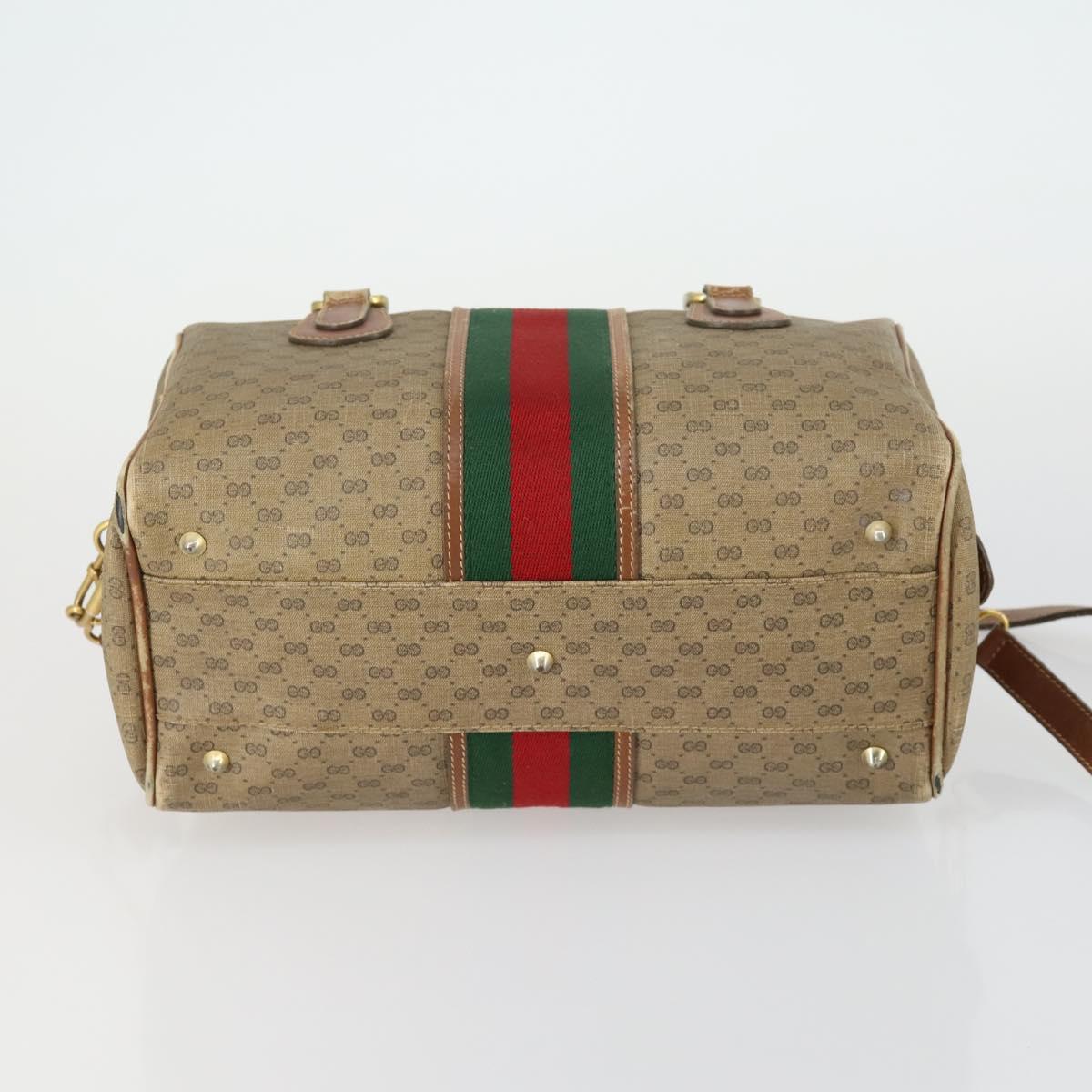 GUCCI Micro GG Supreme Web Sherry Line Bag PVC Beige 002 58 4422 Auth 160595