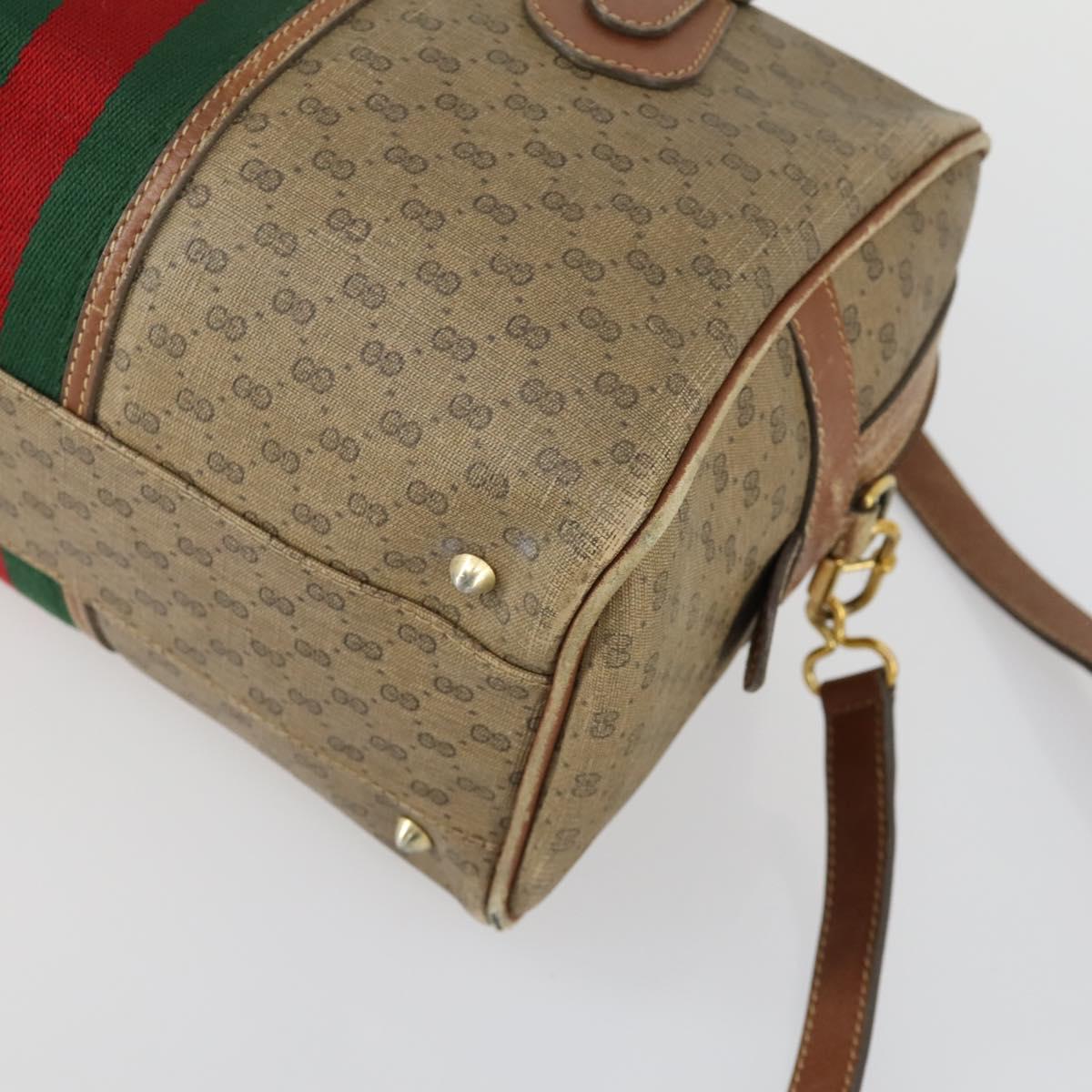 GUCCI Micro GG Supreme Web Sherry Line Bag PVC Beige 002 58 4422 Auth 160595