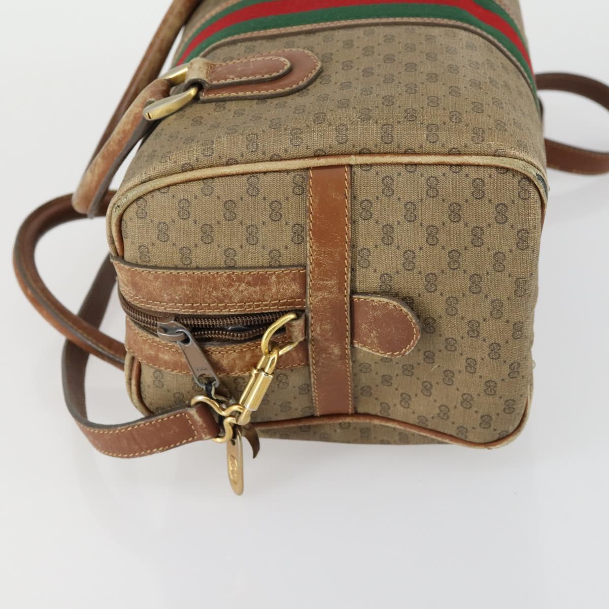GUCCI Micro GG Supreme Web Sherry Line Bag PVC Beige 002 58 4422 Auth 160595