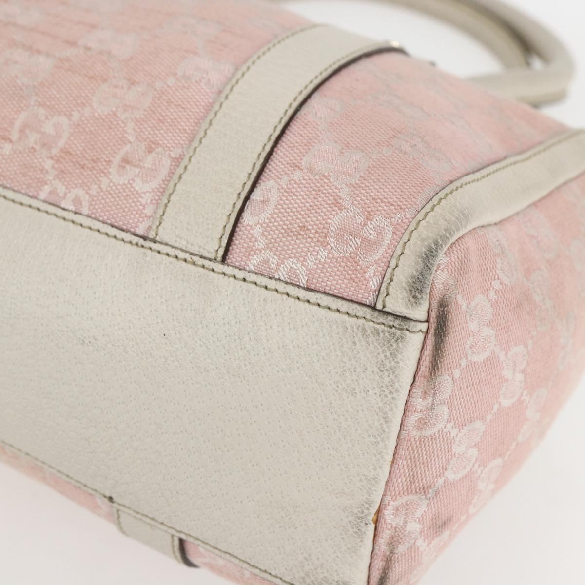 GUCCI GG Canvas Hand Bag Outlet Pink Gold 130942 Auth 160602