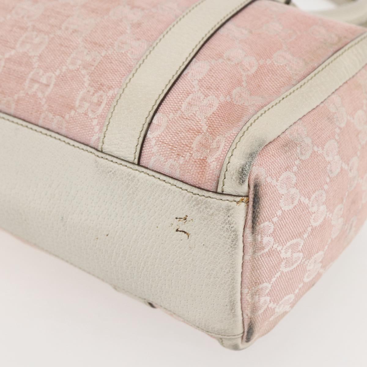 GUCCI GG Canvas Hand Bag Outlet Pink Gold 130942 Auth 160602