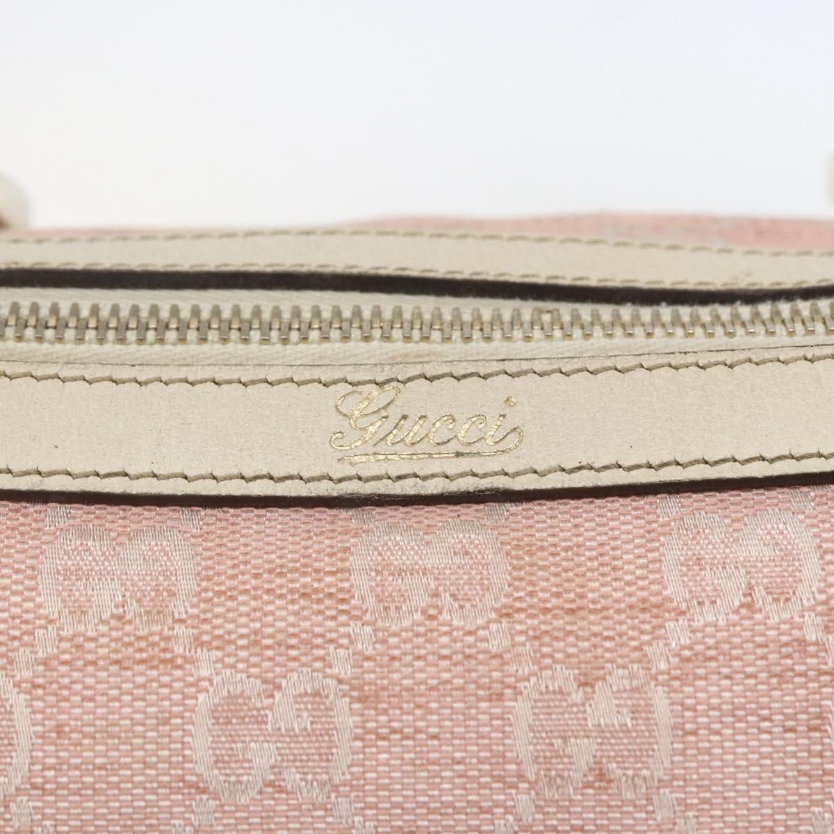 GUCCI GG Canvas Hand Bag Outlet Pink Gold 130942 Auth 160602