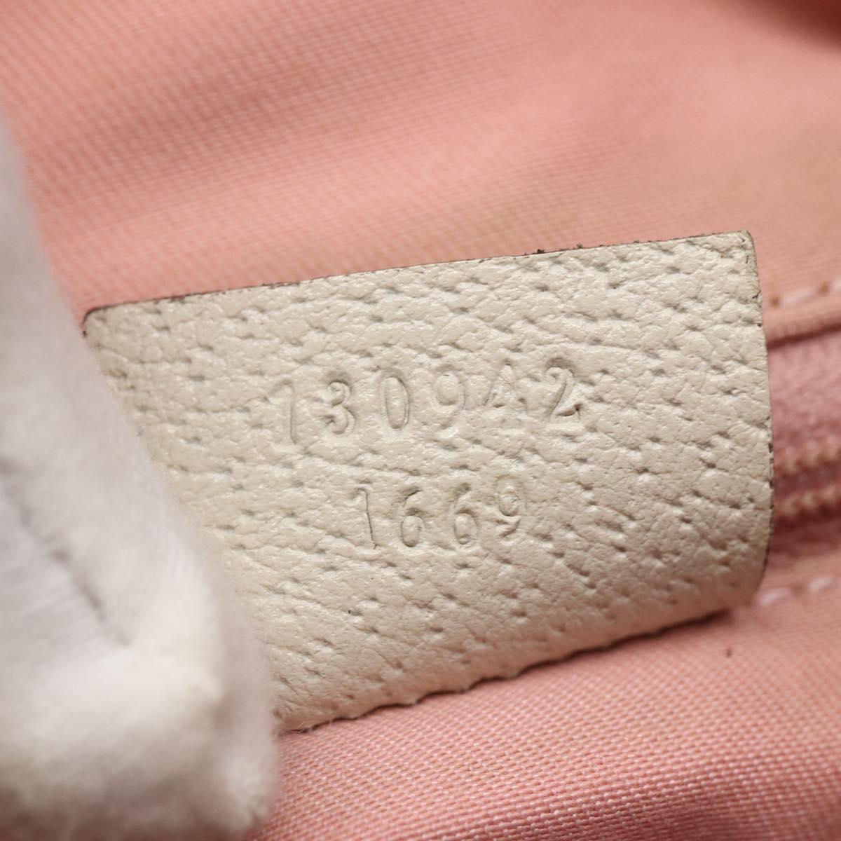 GUCCI GG Canvas Hand Bag Outlet Pink Gold 130942 Auth 160602