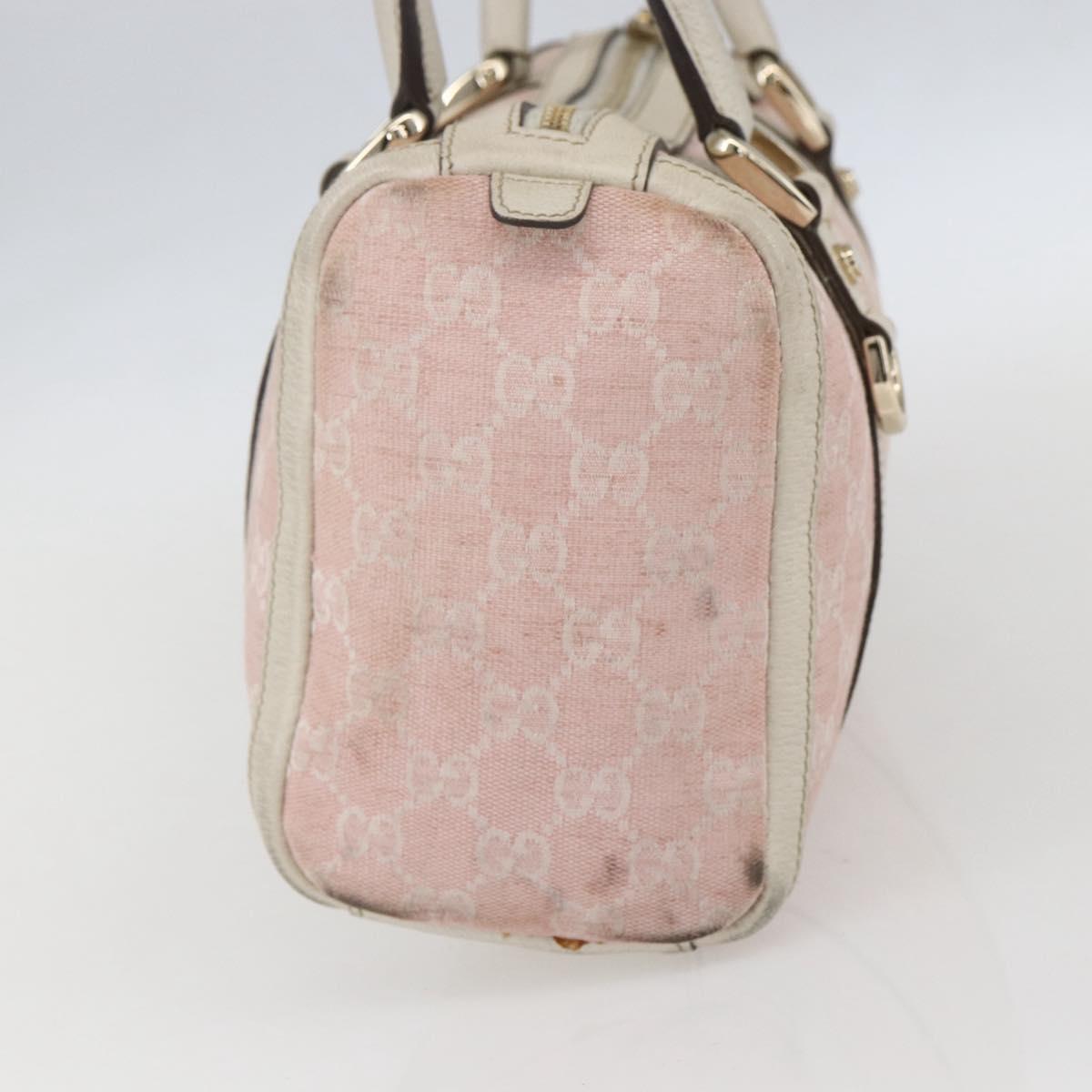 GUCCI GG Canvas Hand Bag Outlet Pink Gold 130942 Auth 160602