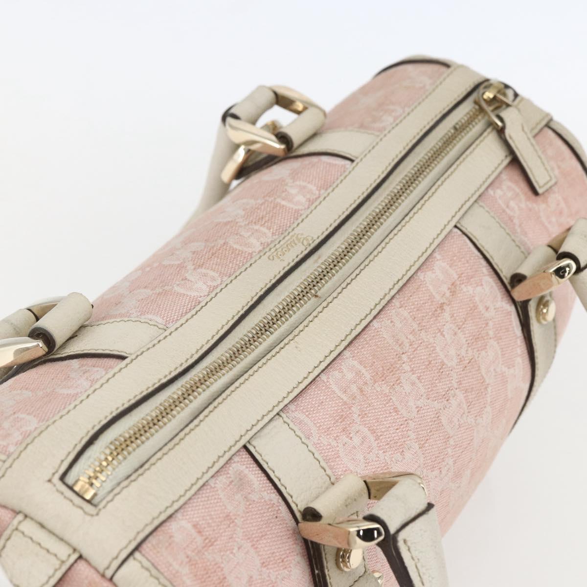 GUCCI GG Canvas Hand Bag Outlet Pink Gold 130942 Auth 160602