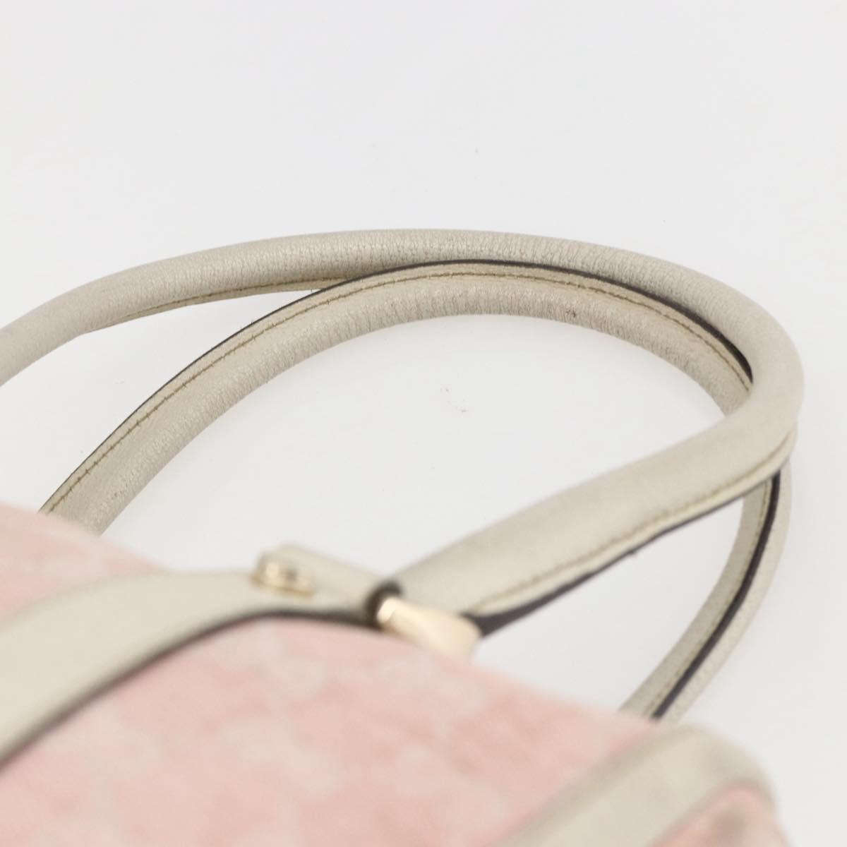 GUCCI GG Canvas Hand Bag Outlet Pink Gold 130942 Auth 160602