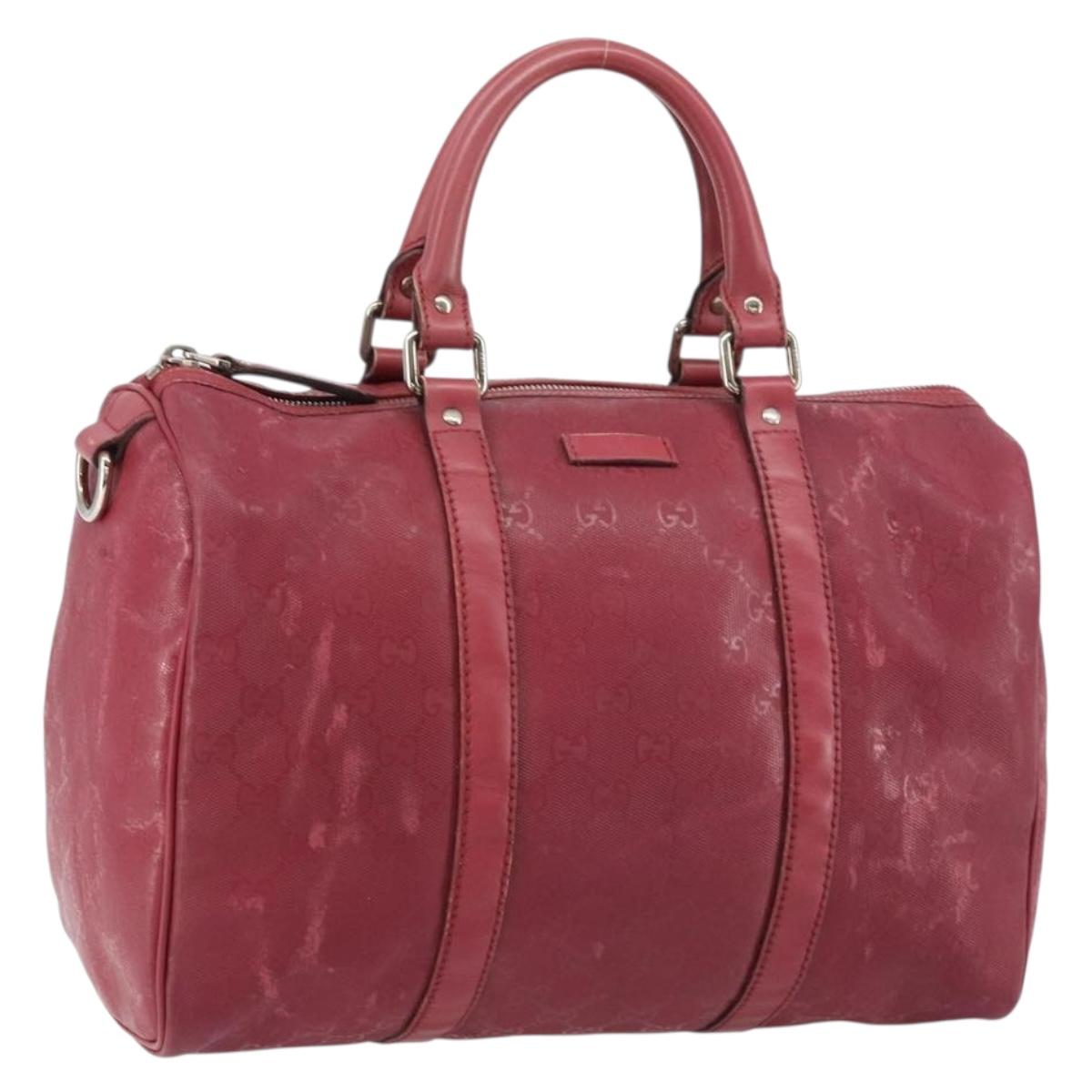 GUCCI GG Implementation Boston Bag PVC Silver Pink 193603 Auth 160604