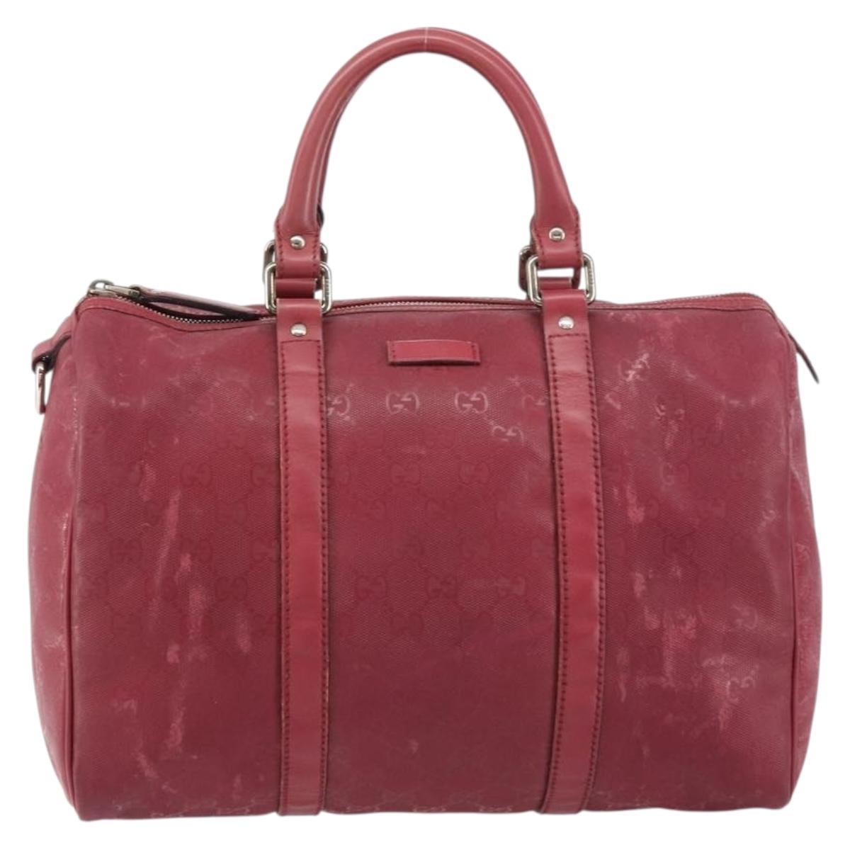 GUCCI GG Implementation Boston Bag PVC Silver Pink 193603 Auth 160604