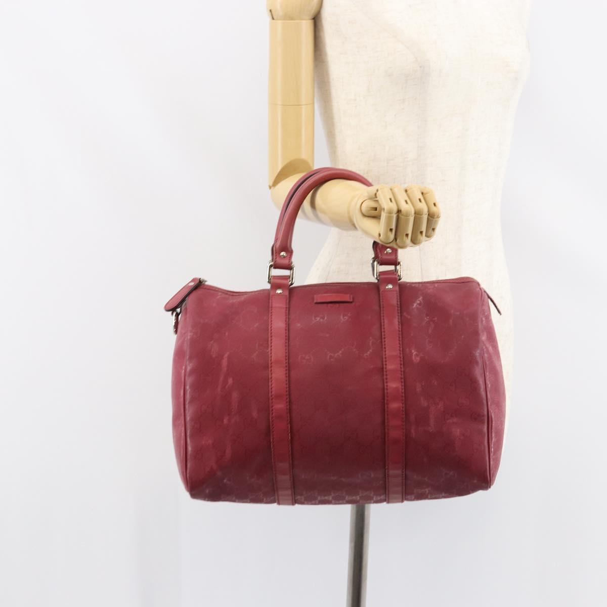 GUCCI GG Implementation Boston Bag PVC Silver Pink 193603 Auth 160604