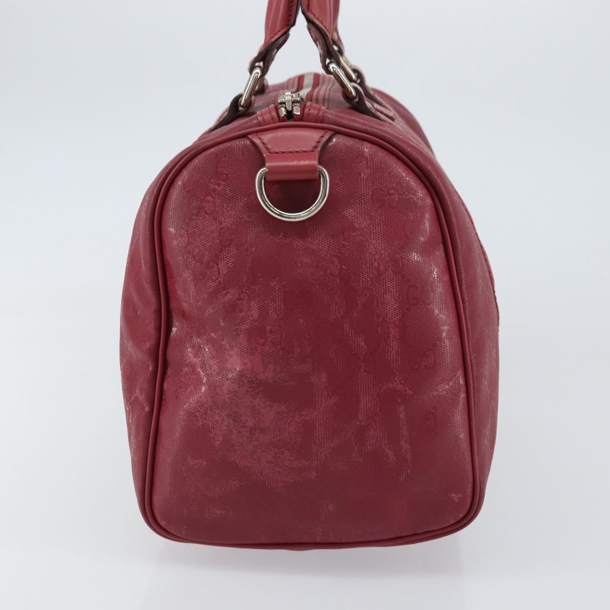 GUCCI GG Implementation Boston Bag PVC Silver Pink 193603 Auth 160604