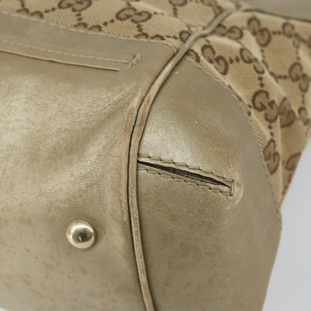 GUCCI GG Canvas Hand Bag Beige Gold 269894 Auth 160609