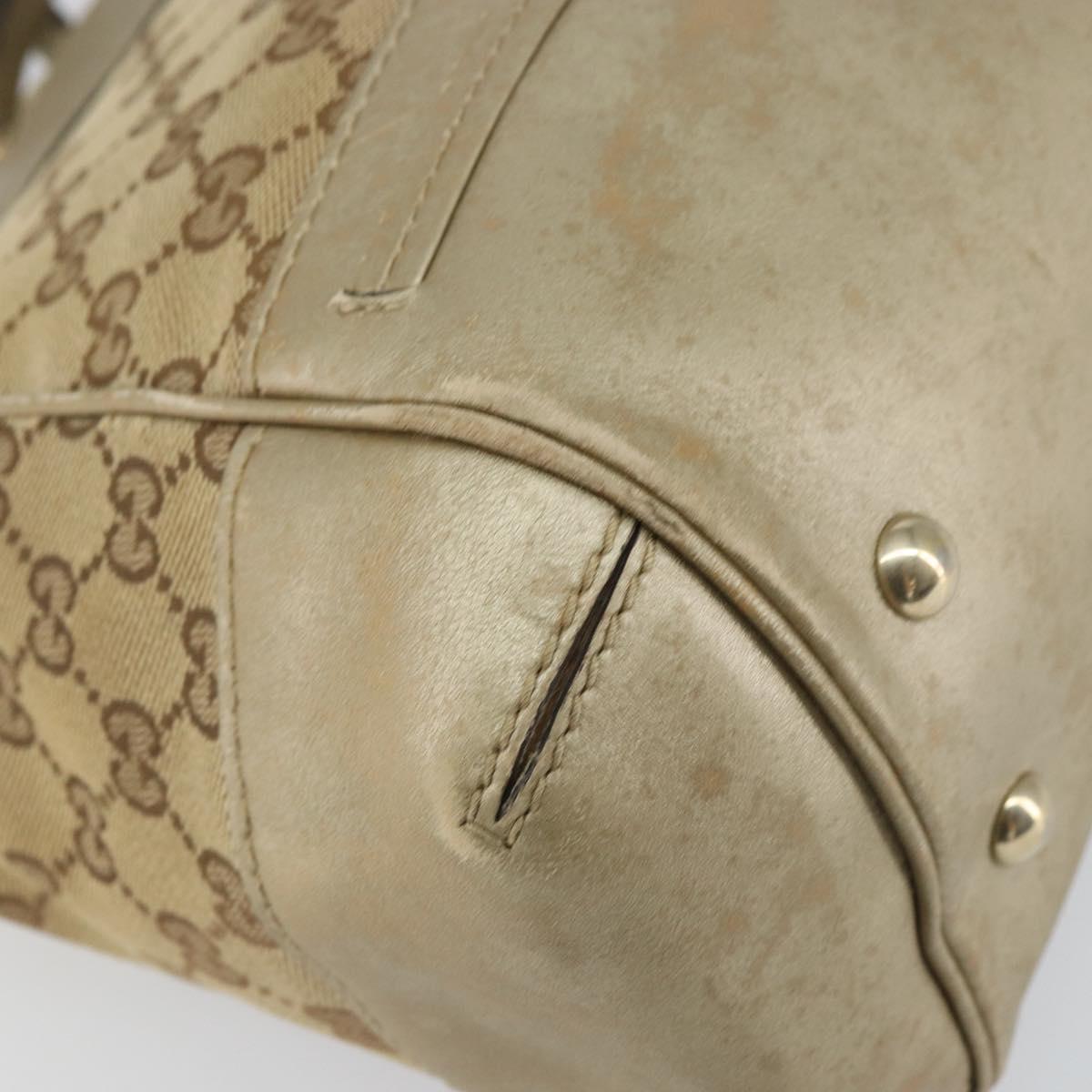 GUCCI GG Canvas Hand Bag Beige Gold 269894 Auth 160609