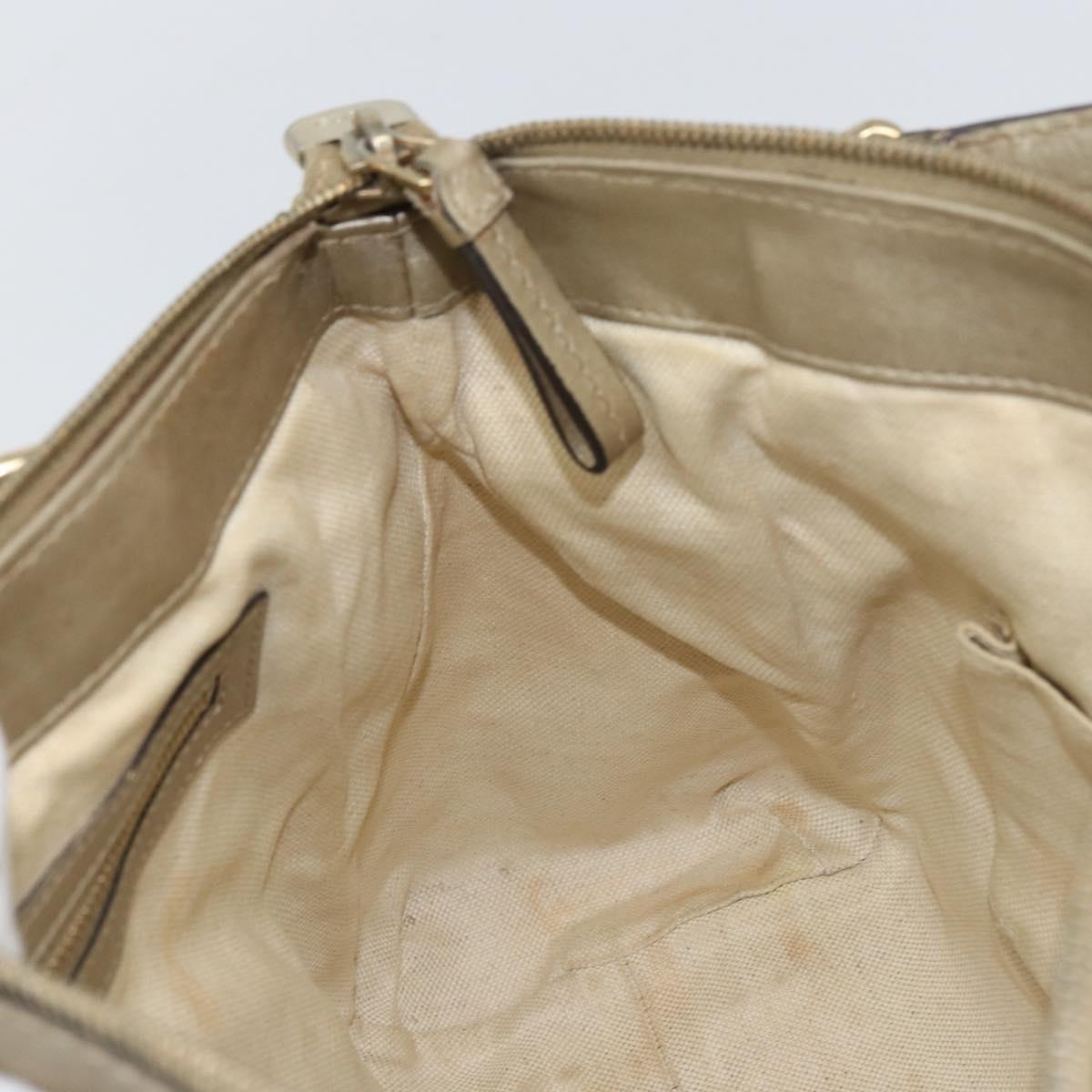 GUCCI GG Canvas Hand Bag Beige Gold 269894 Auth 160609