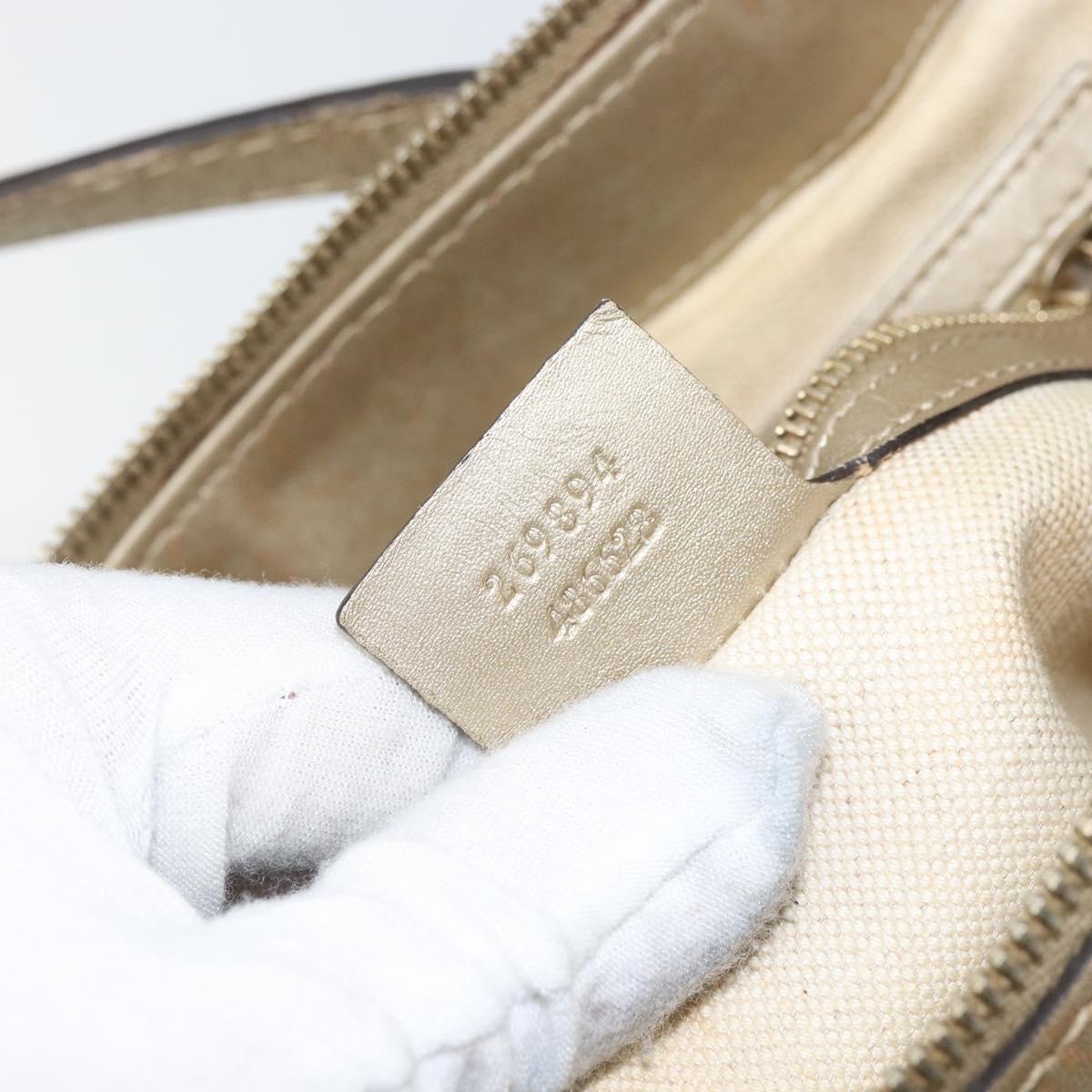 GUCCI GG Canvas Hand Bag Beige Gold 269894 Auth 160609