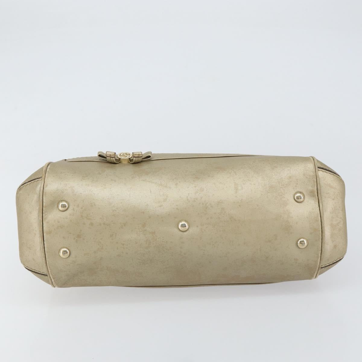 GUCCI GG Canvas Hand Bag Beige Gold 269894 Auth 160609