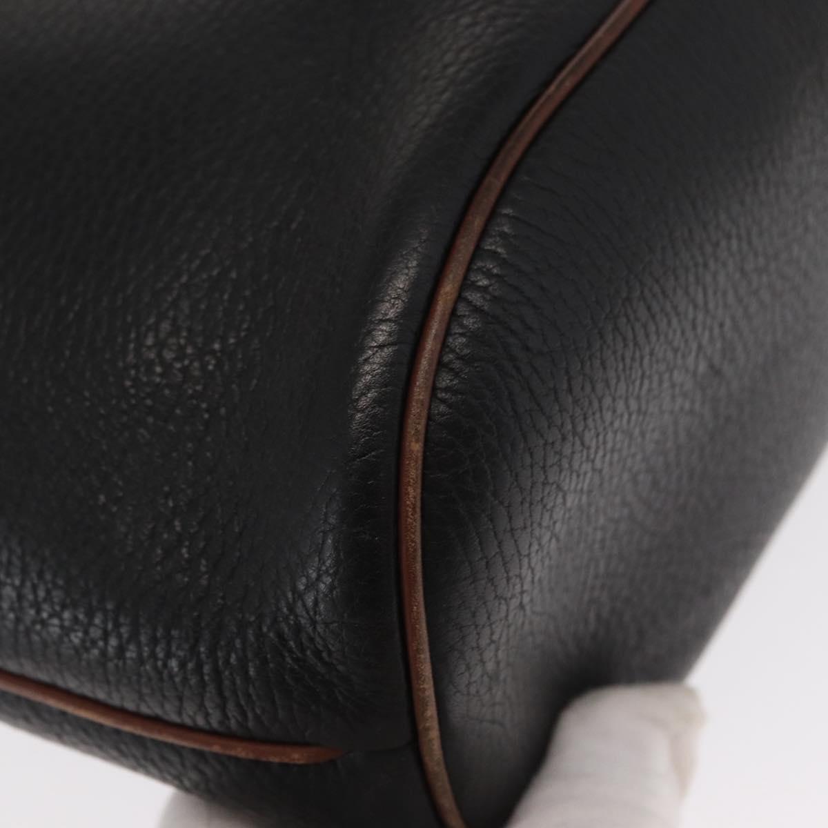 GUCCI Shoulder Bag Leather Black Gold 001 904 0791 Auth 160619