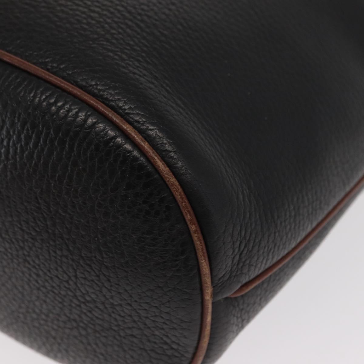 GUCCI Shoulder Bag Leather Black Gold 001 904 0791 Auth 160619